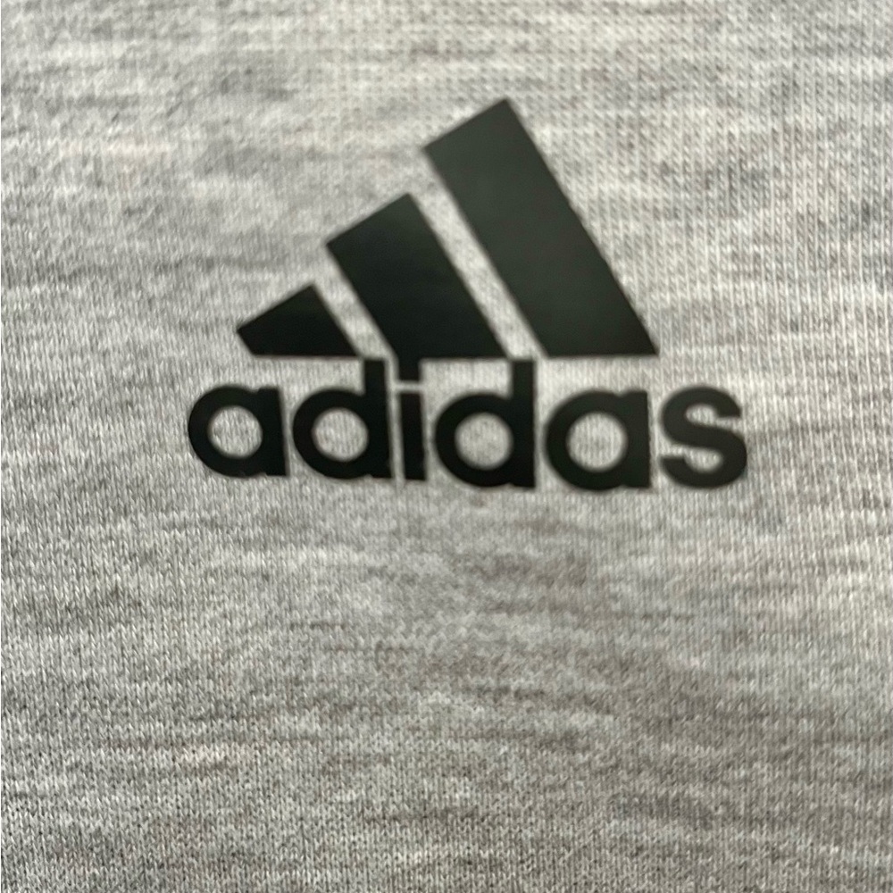 ADIDAS PRIME-GREEN Boxy Cropped 3-Stripe Sweatshirt - Grey Heather - M - Picture 3 of 9